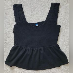 Old Navy Fitted-Flutter-Sleeve Smocked Top